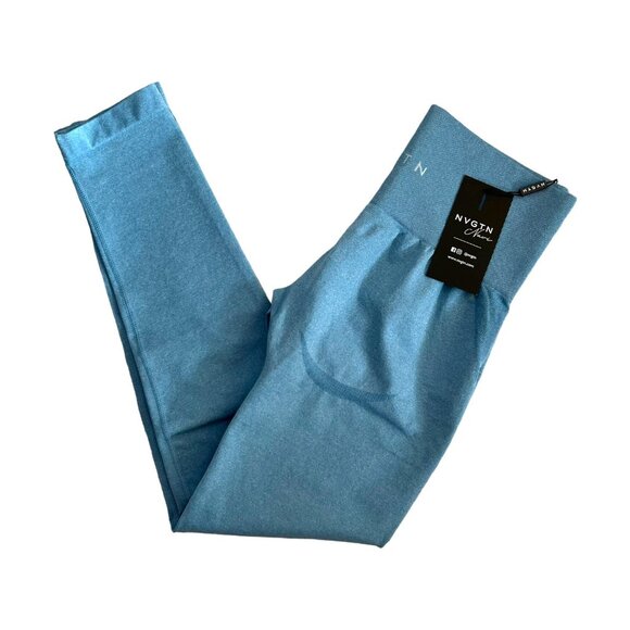 NVGTN Women's Contour Seamless Leggings Pastel Blue M NWT‎ Compression Gymfit - Picture 7 of 7